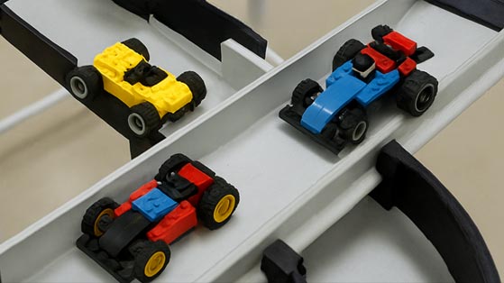 Building-block car-racing team programme