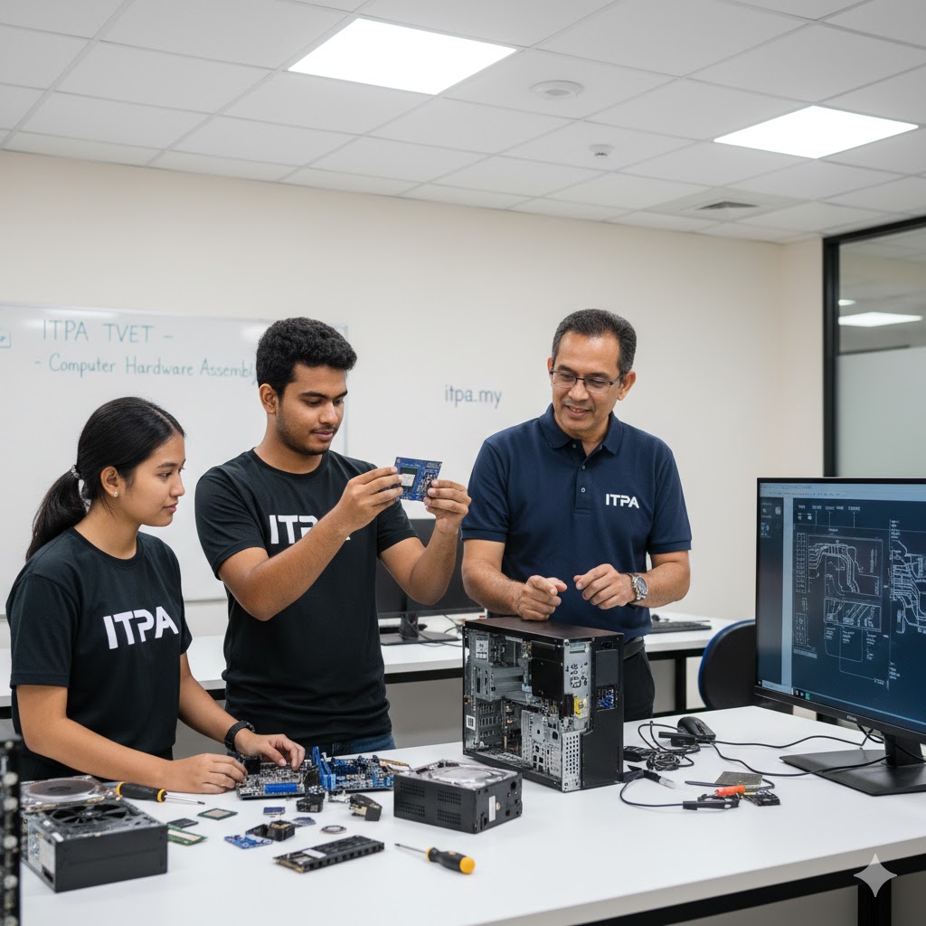 ITPA students learning practical computer skills with an instructor