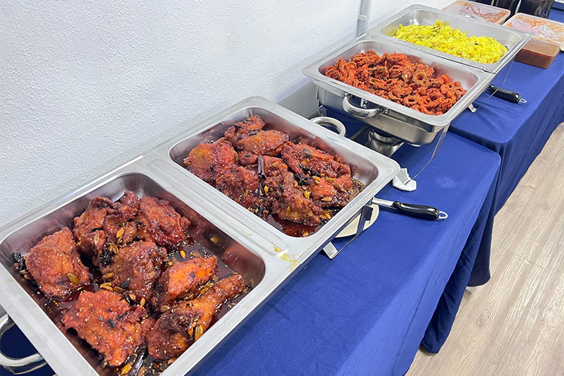 Buffet catering spread for an ITPA Penang room booking