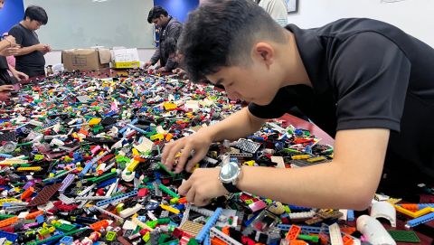team building building block car racing